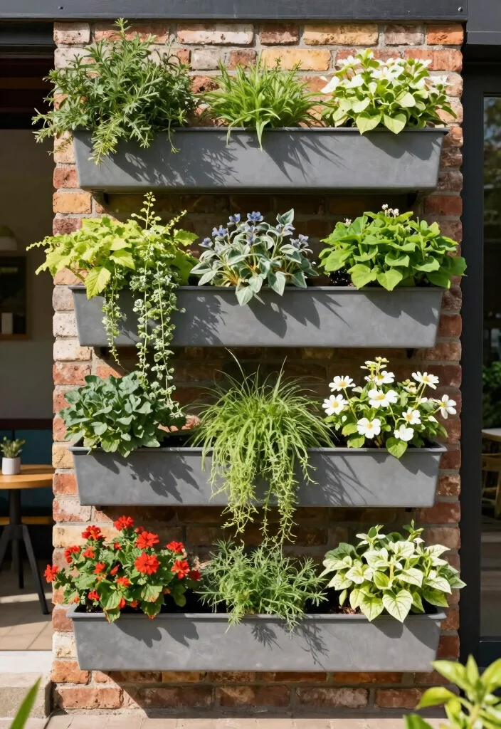 12 Brick Planter Ideas for Classic and Durable Garden Design 1 12 Brick Planter Ideas for Classic and Durable Garden Design - 1. Vertical Brick Planter Wall 1