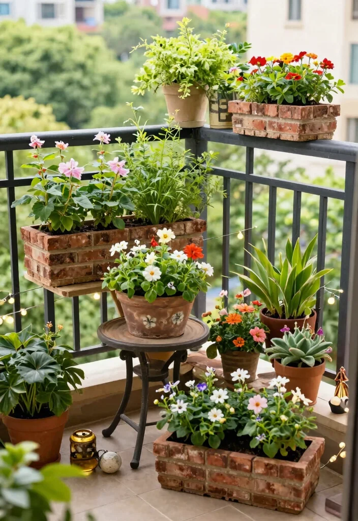 12 Brick Planter Ideas for Classic and Durable Garden Design 111 12 Brick Planter Ideas for Classic and Durable Garden Design - 11. Brick Planters for Small Spaces 1