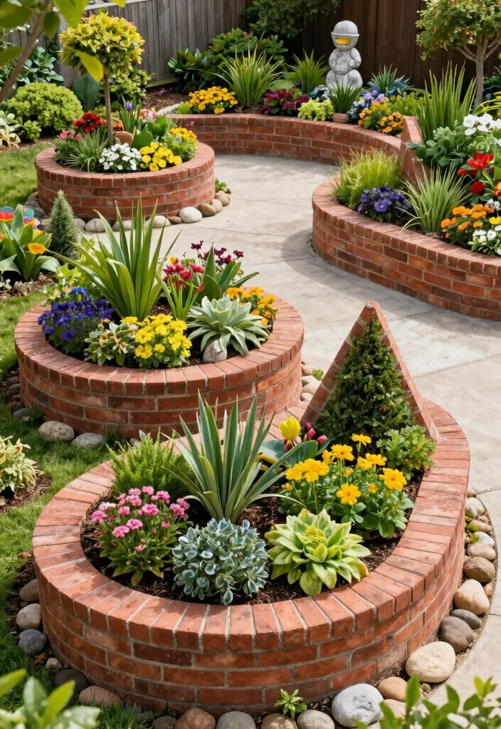 12 Brick Planter Ideas for Classic and Durable Garden Design 122 12 Brick Planter Ideas for Classic and Durable Garden Design - 12. Unique Shapes and Designs 1
