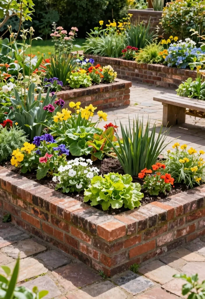 12 Brick Planter Ideas for Classic and Durable Garden Design 12 12 Brick Planter Ideas for Classic and Durable Garden Design - 2. Raised Brick Planter Beds 1