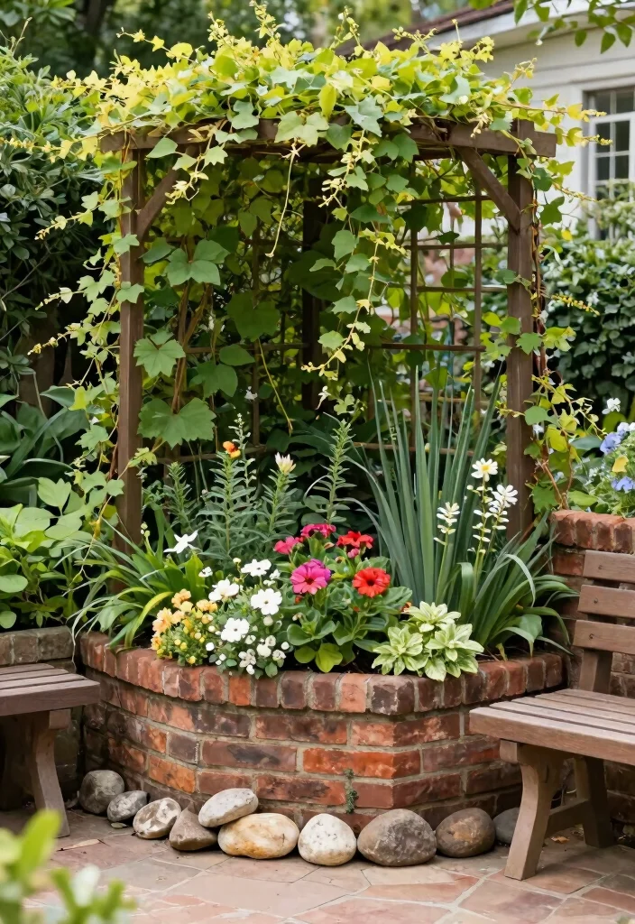 12 Brick Planter Ideas for Classic and Durable Garden Design 45 12 Brick Planter Ideas for Classic and Durable Garden Design - 5. Corner Brick Planters 1