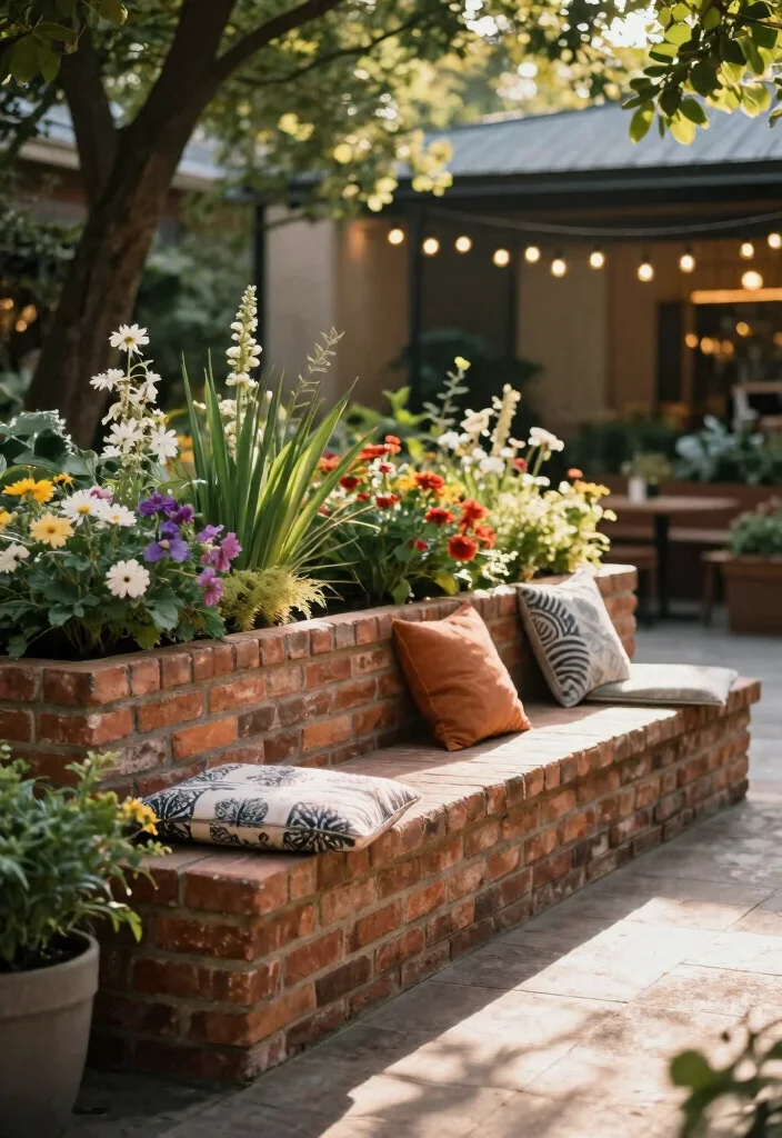 12 Brick Planter Ideas for Classic and Durable Garden Design 78 12 Brick Planter Ideas for Classic and Durable Garden Design - 8. Brick Planters with Built-in Seating 1