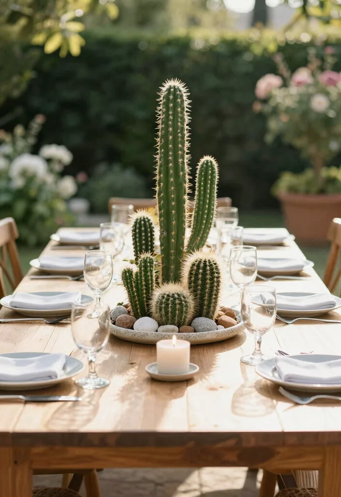 12 Cactus Planter Ideas for Low Maintenance Outdoor Style - 11. Cactus Centerpieces 1