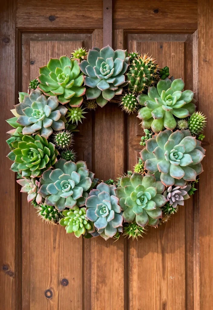12 Cactus Planter Ideas for Low Maintenance Outdoor Style - 8. Succulent Wreaths 1