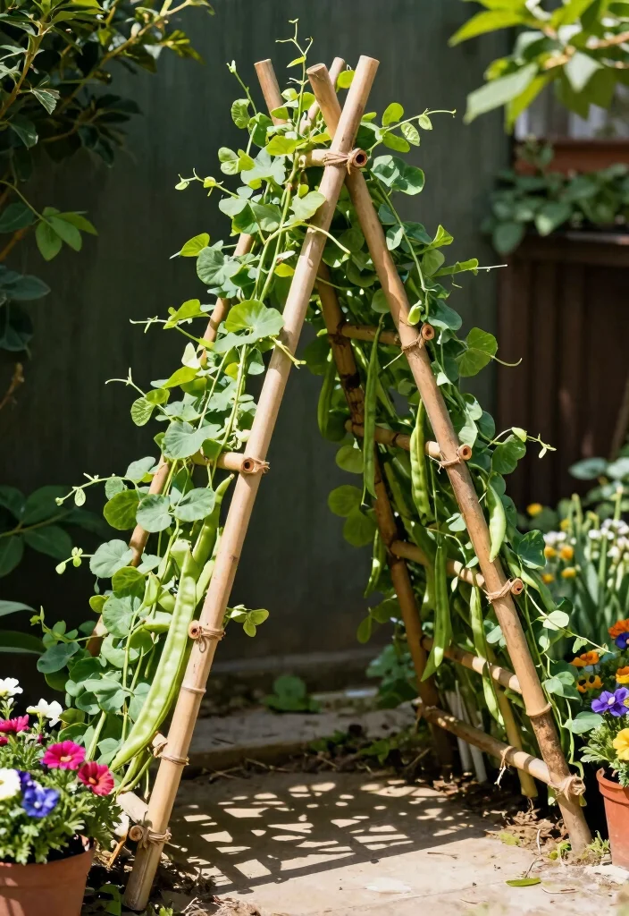 12 Climbing Plant Trellis Ideas for Vertical Garden Growth - 10. Bamboo Trellis 1