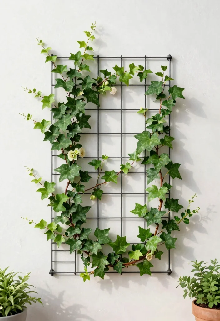 12 Climbing Plant Trellis Ideas for Vertical Garden Growth - 4. Wall-Mounted Wire Trellis 1