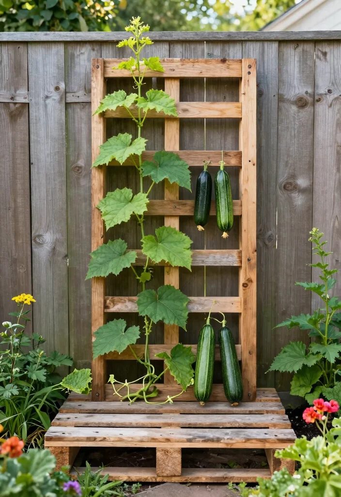 12 Climbing Plant Trellis Ideas for Vertical Garden Growth - 5. Recycled Pallet Trellis 1