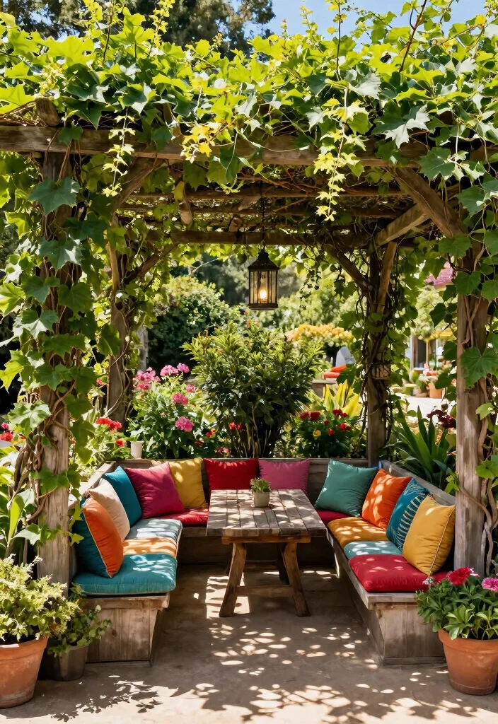 12 Mediterranean Backyard Ideas for Warm and Inviting Spaces 78 12 Mediterranean Backyard Ideas for Warm and Inviting Spaces - 8. Pergola with Climbing Vines 1