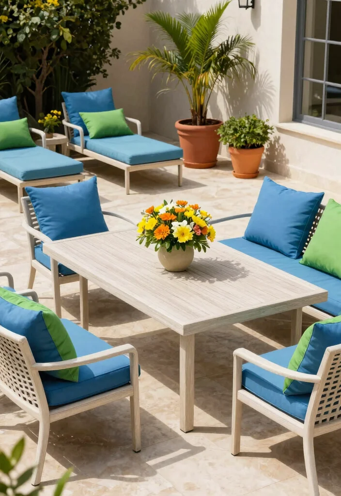 12 Modern Patio Ideas for Clean Outdoor Living - 7. Color Palette Coordination 1