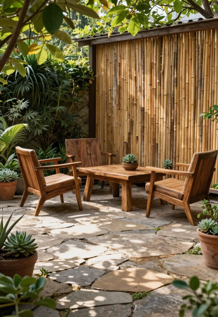 12 Modern Patio Ideas for Clean Outdoor Living - 8. Natural Materials 1