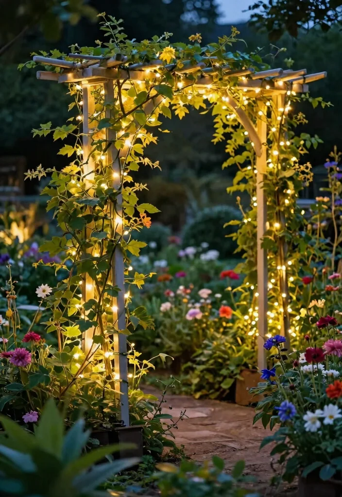 12 Outdoor Trellis Ideas for Functional Garden Design 122 12 Outdoor Trellis Ideas for Functional Garden Design 12. Trellis with Integrated Lighting 0