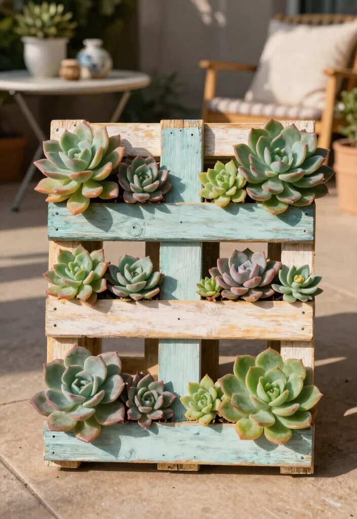 12 Pallet Planter Ideas for Easy DIY Vertical Gardens - 4. Succulent Wall Art 1