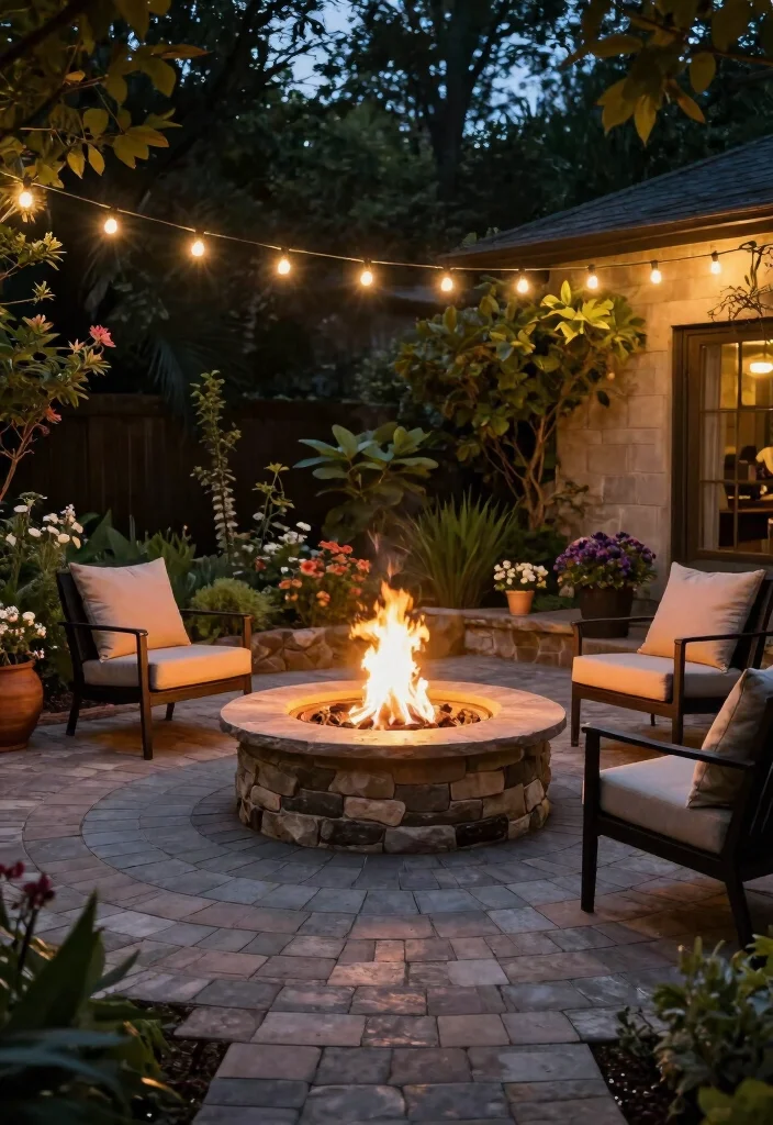 12 Patio Ideas With Pavers for Durable Outdoor Spaces - 7. Fire Pit Areas with Paver Surroundings 1