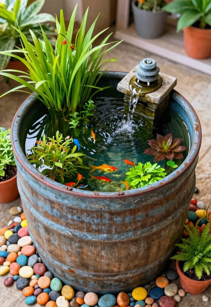 12 Pond Backyard Ideas for Peaceful Garden Landscapes - 10. DIY Mini Pond 1