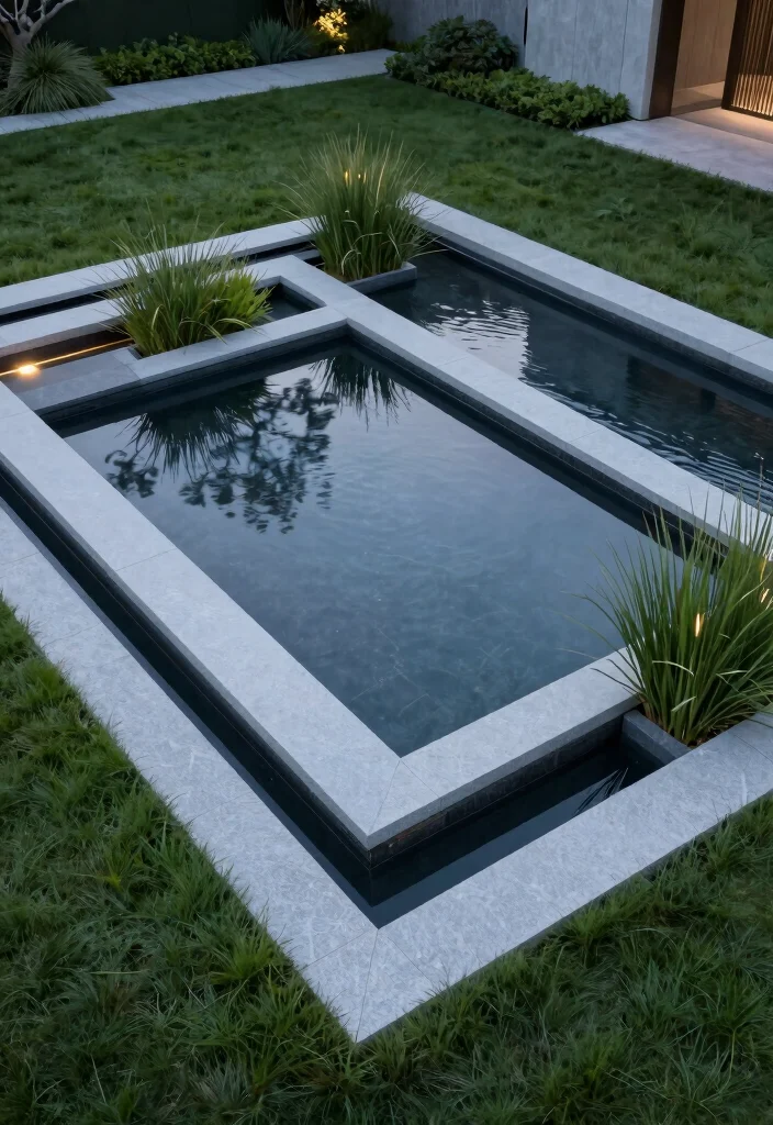 12 Pond Backyard Ideas for Peaceful Garden Landscapes - 4. Modern Minimalist Pond 1