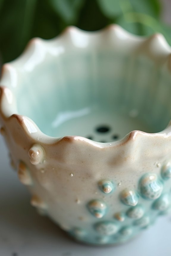 decorative shell with draining inner pot