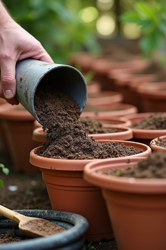 fresh potting mix proper drainage