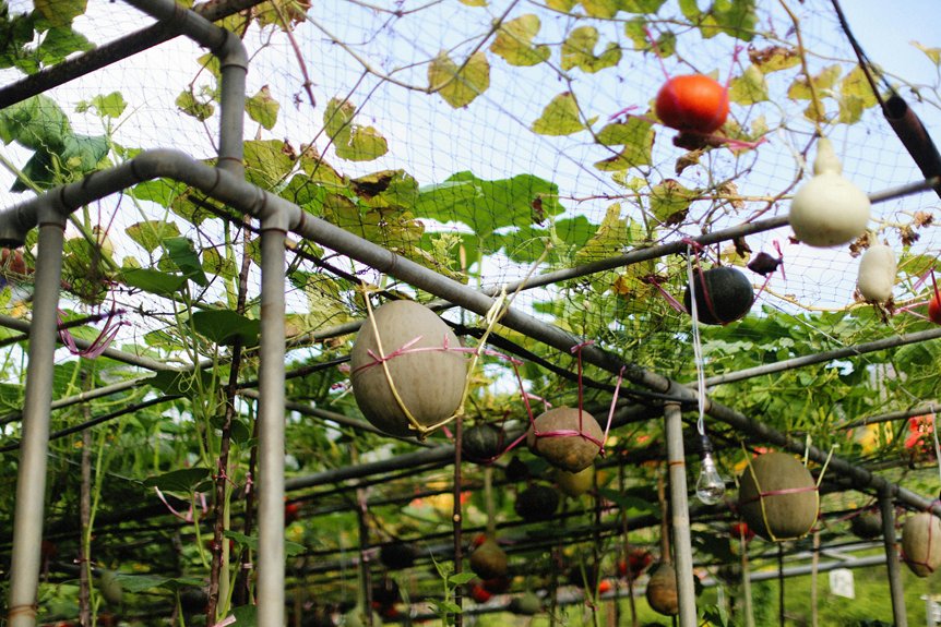 growing cantaloupe on trellis guidance included