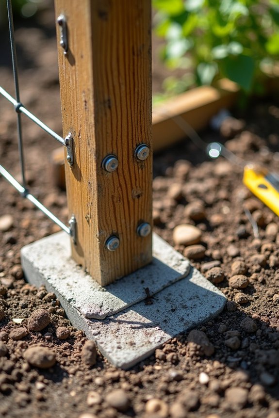 install trellis stakes secure firmly