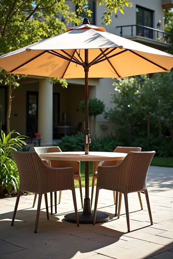 matching umbrella size to table