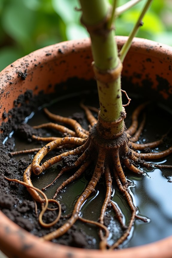 oxygen deprivation from waterlogging roots