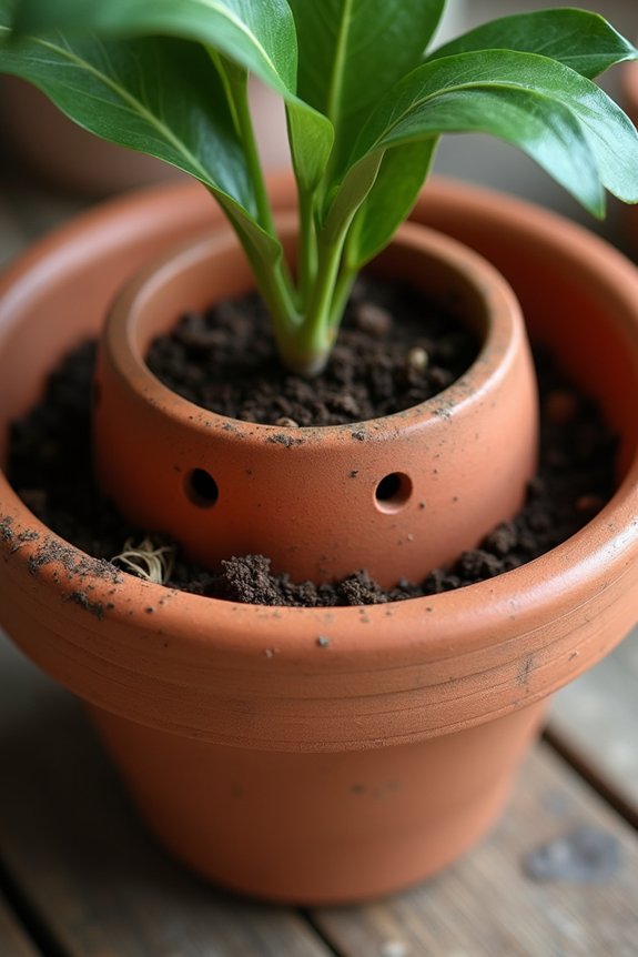 pot in pot drainage method