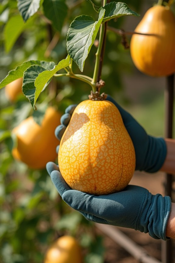 ripe cantaloupe signals ripeness