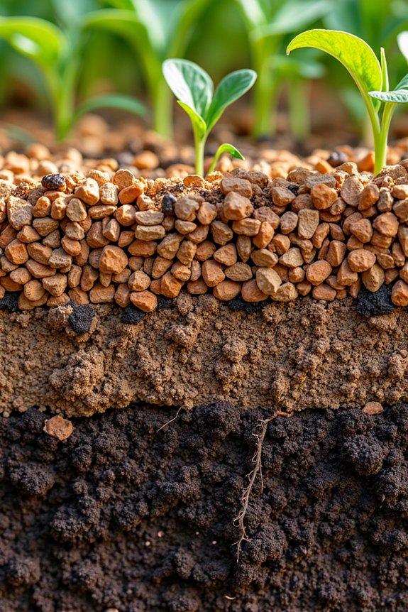 rocks with 1 2 inch drainage layer airy potting mix