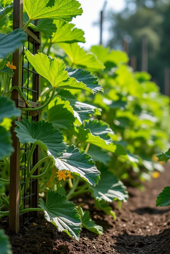 seedlings climb vines vertically trained