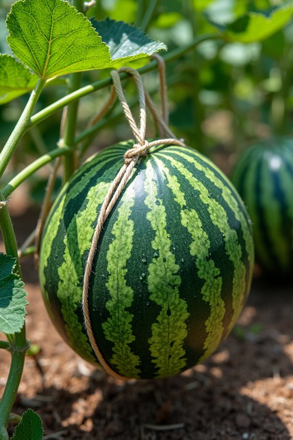 sling supports growing watermelons safely