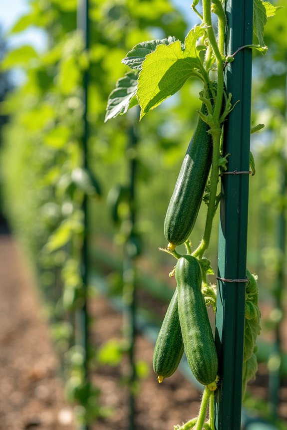 Do Cucumbers Need a Trellis to Grow? 5 space cucumbers trellis 5 6ft tall