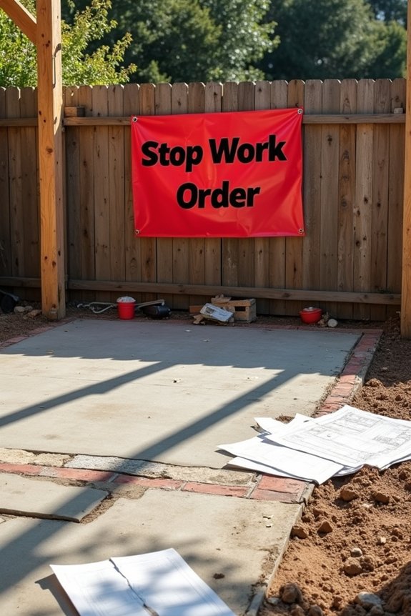 stop work orders halt project progress