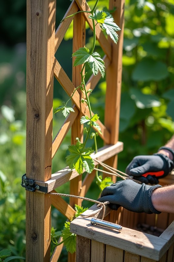 trellis guided vertical plant support