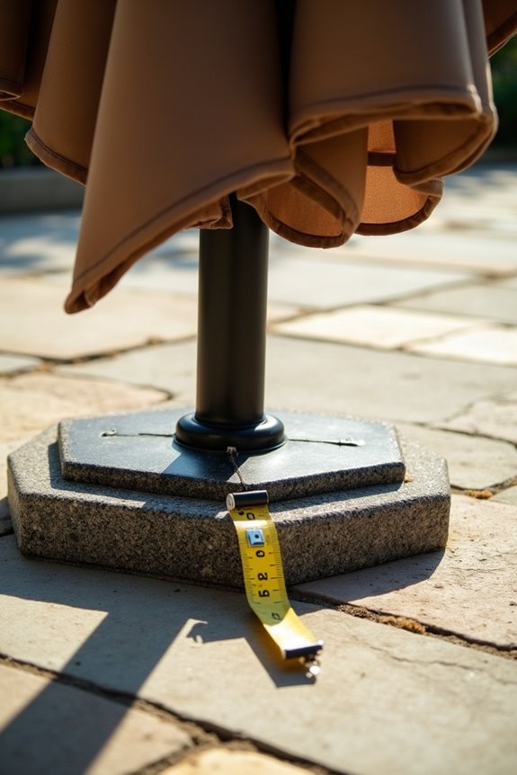 umbrella base weights by size