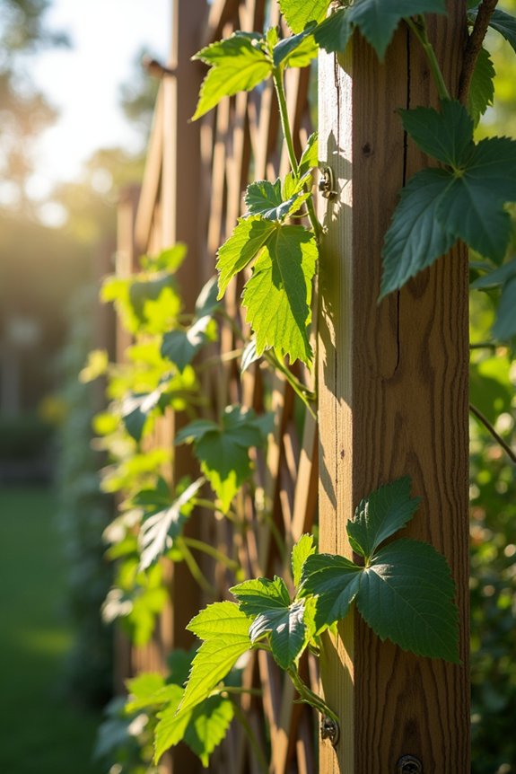 vertical trellis higher harvests less labor